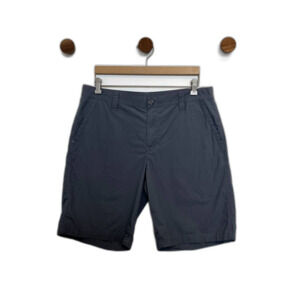 Columbia Mens Shorts Size 34W 10L Grey Solid 100% Cotton Casual Summer Golfing